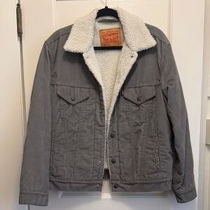 Levi's Gray Jacket with Cream Sherpa Lining, Vintage Fit